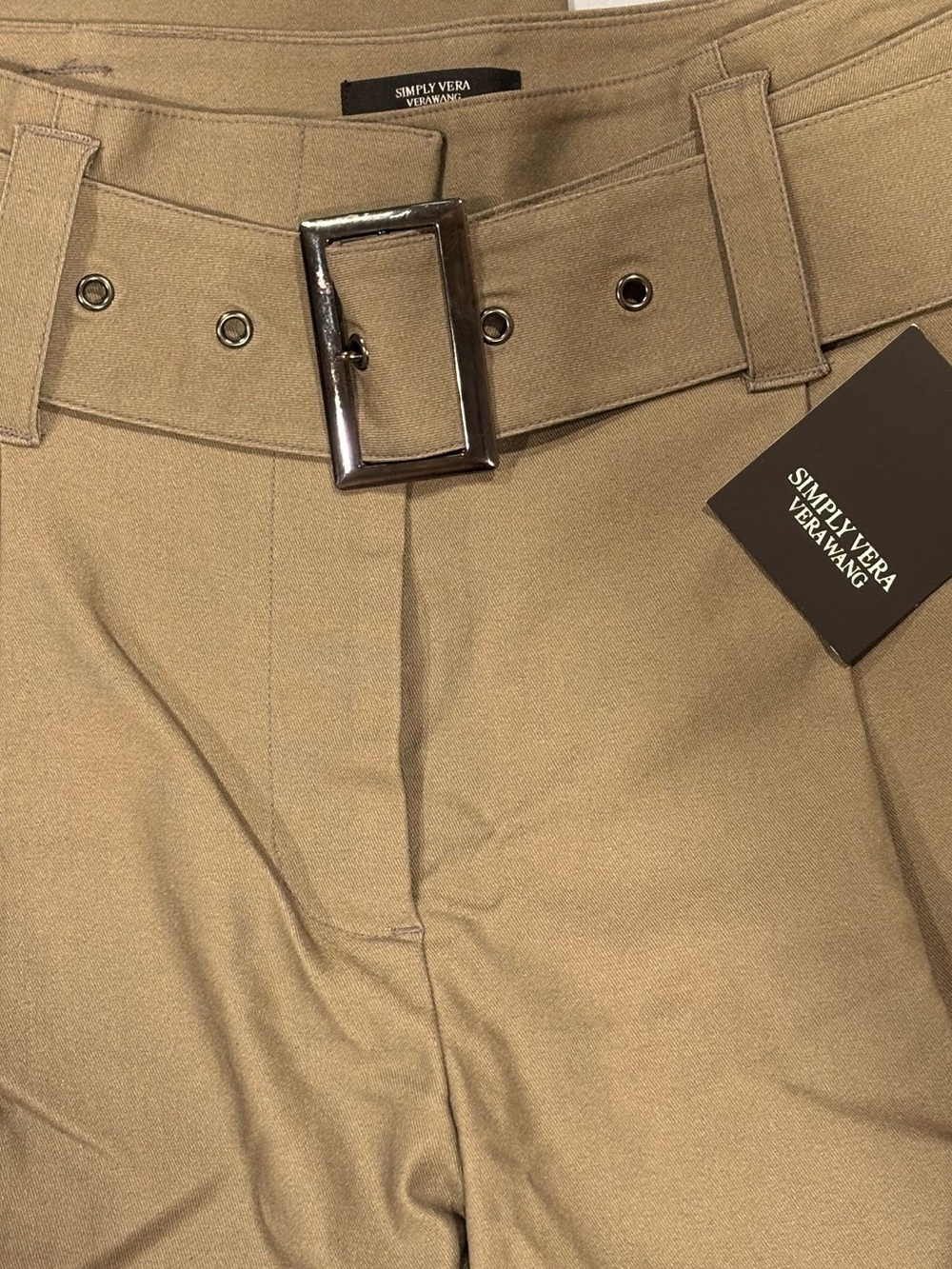 Simply Vera Vera Wang Women’s Belted Wide Leg Pants size 10, khaki green
